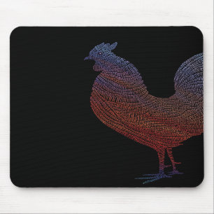 Mousepad com pintura da galinha
