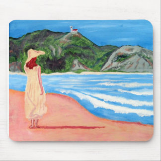 Mousepad com pintura da senhora na praia