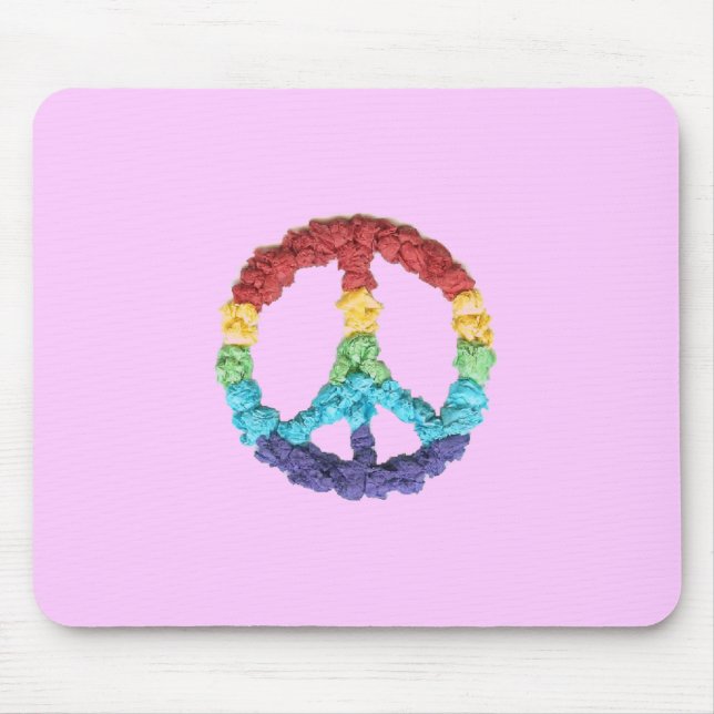 Mousepad com símbolo da paz rosa (Frente)