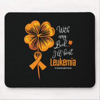 Mousepad Com sorte, eu vencerei a consciência da leucemia