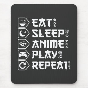 Mousepad Coma Anime Jogar Repetir Estilo de Vida Otaku Anim