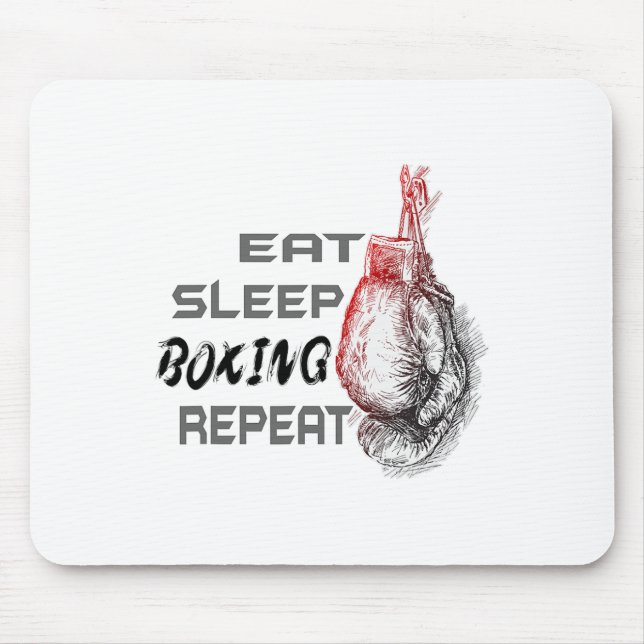 Mousepad Coma Boxe Repetir Entusiasta do Boxe  (Frente)