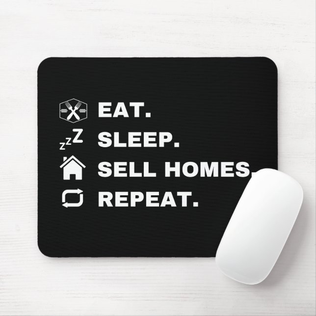 Mousepad Coma, Dorme, Vender Casas, Repita. (Com mouse)