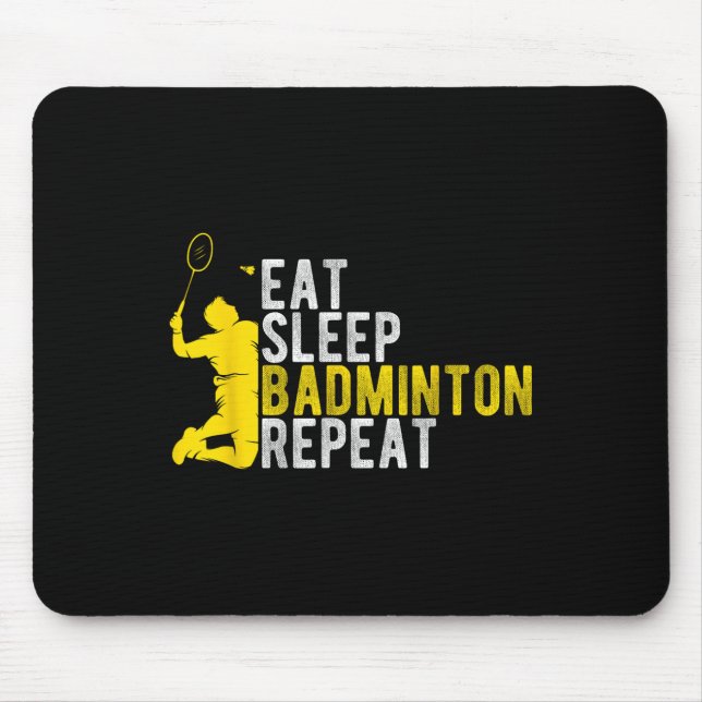 Mousepad Coma Dormir Badminton Repetir Entusiasta de Badmin (Frente)