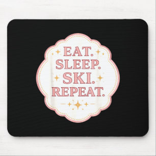 Mousepad Coma dormir esquiar repetir mulher esquiadora aman