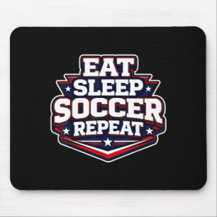 Mousepad Coma Dormir Futebol Repetir Divertido Jogador de F