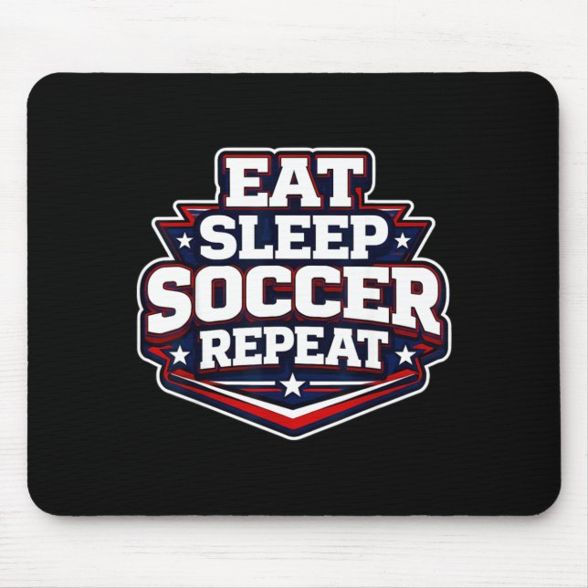Mousepad Coma Dormir Futebol Repetir Divertido Jogador de F (Frente)