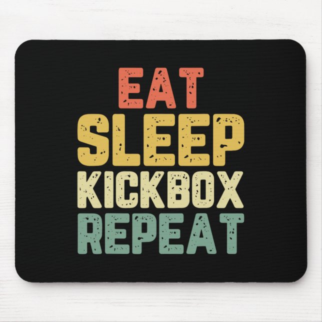 Mousepad Coma Dormir Kickbox Repetir Kickboxing Kick Boxing (Frente)