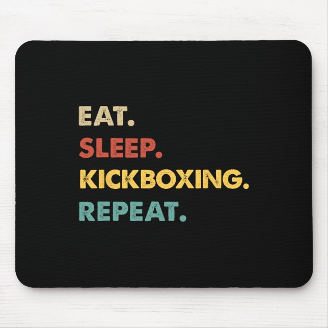 Mousepad Coma Dormir Kickboxing Repita Amante Engraçado do  (Frente)