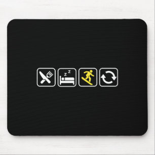 Mousepad Coma dormir snowboard repetir amantes do esqui esq