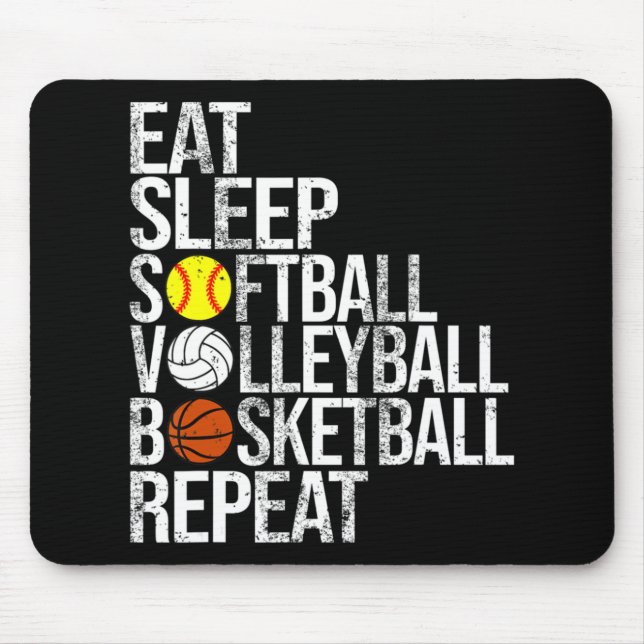Mousepad Coma Dormir Softball Voleibol No Basquete Repete F (Frente)