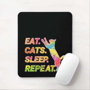 Mousepad Coma, Durma, Gatos, Repita A Área De Transferência