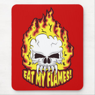 Mousepad Coma meu crânio de chamas