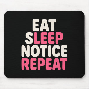 Mousepad Coma o aviso de sono Repetir o prêmio de citação d