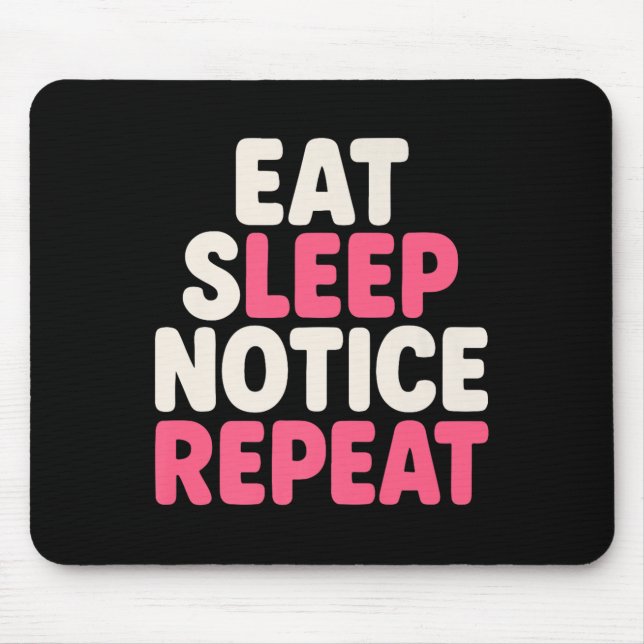 Mousepad Coma o aviso de sono Repetir o prêmio de citação d (Frente)