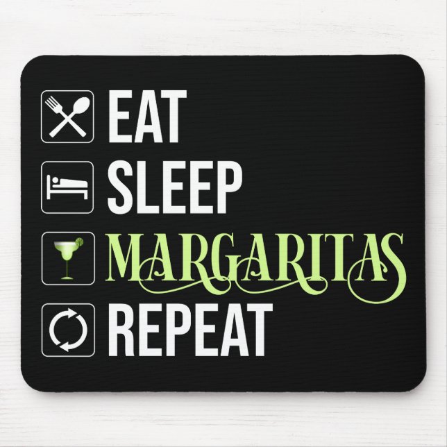 Mousepad Coma o sono Margaritas Repetir (Frente)