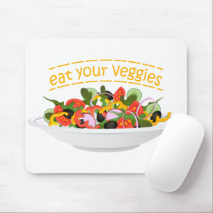 Mousepad Coma seus vegetais Cite salada fresca misturar tig
