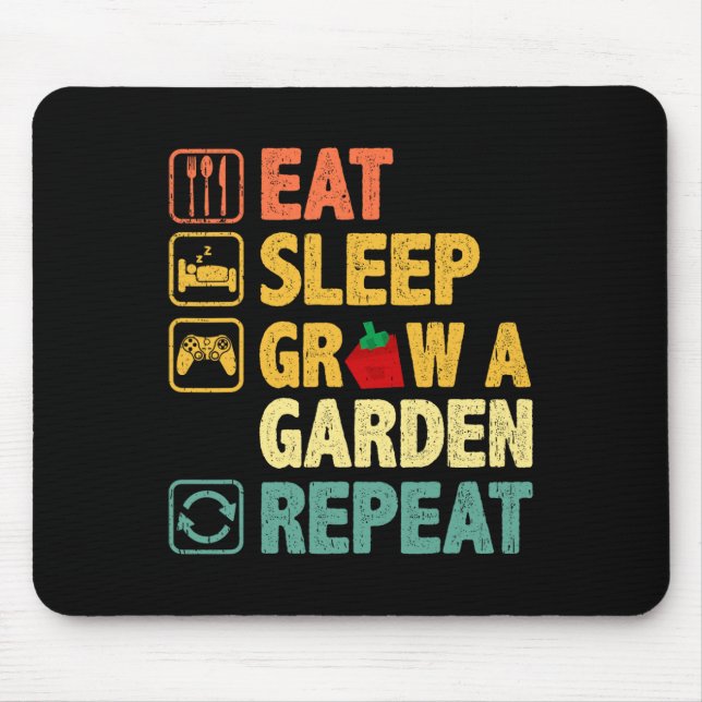 Mousepad Coma Sono Faça Um Jardim Repetir Jogador Engraçado (Frente)