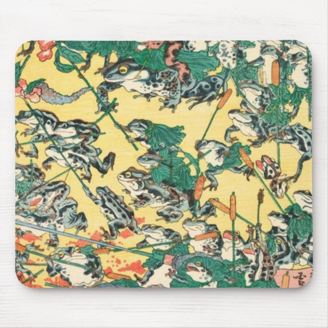 Mousepad Combate Modestável De Sapos Por Kawanabe Kyosai (Frente)
