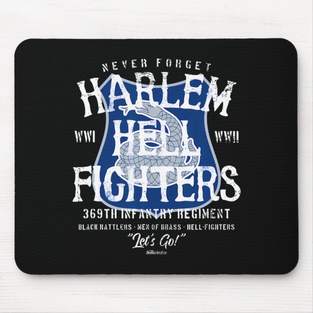 Mousepad Combatentes do Inferno de Harlem História Militar  (Frente)