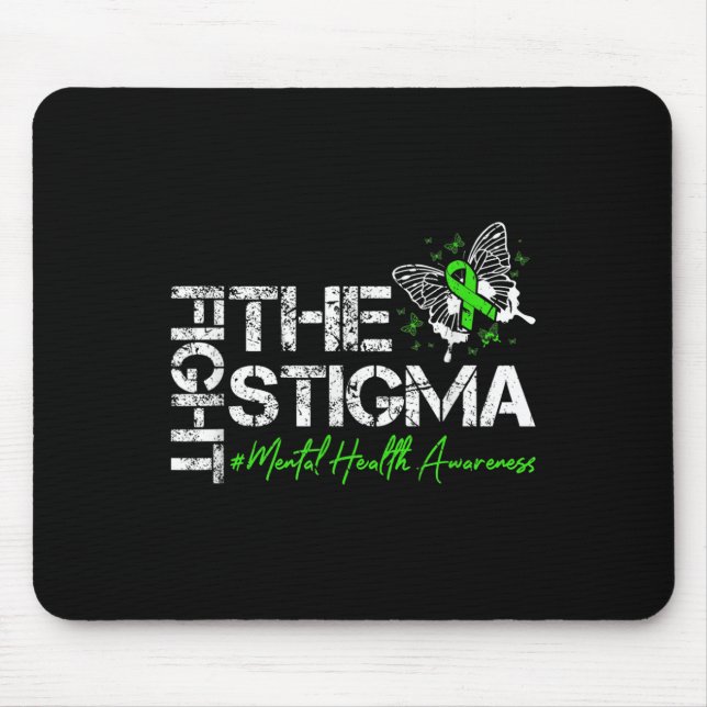 Mousepad Combater O Estigma Conscientização da Saúde Mental (Frente)