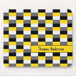 Mousepad Combinação de Cores Amarelo, Preto e Cinza