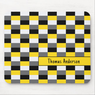 Mousepad Combinação de Cores Amarelo, Preto e Cinza