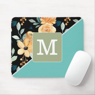 Mousepad Combinação Elegante inicial Padrão e azul colorido