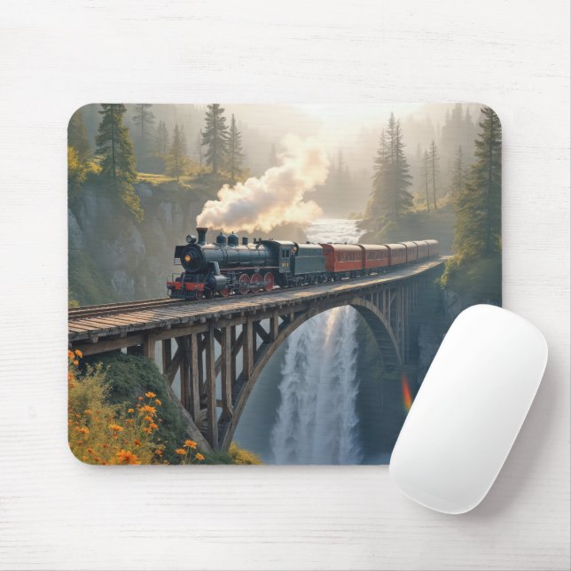 Mousepad Comboio Com Locomotiva Vintage A Vapor (Com mouse)