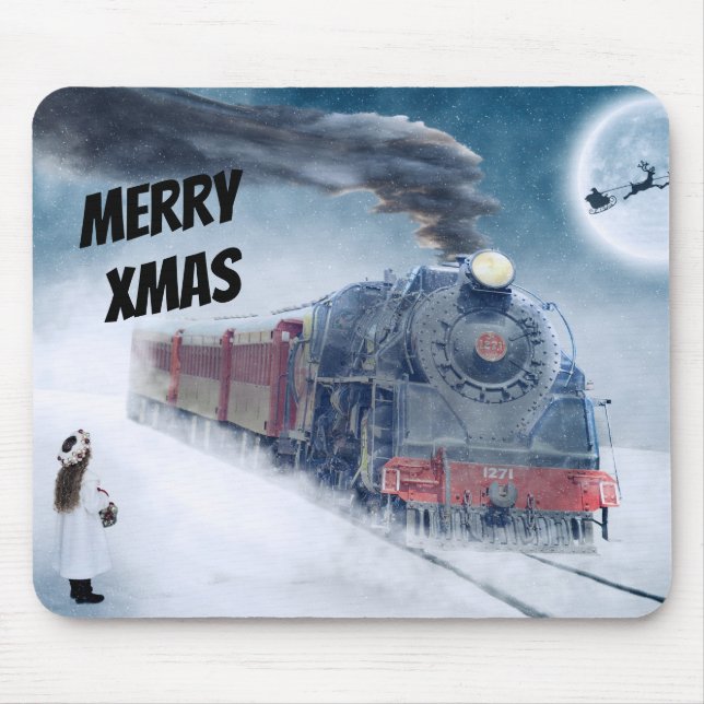 Mousepad Comboio de Natal com Garota (Frente)