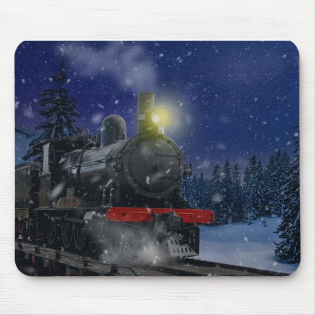 Mousepad Comboio de Natal na neve (Frente)