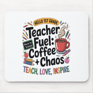 Mousepad Combustível de Professor Café Caos Volta às Aulas