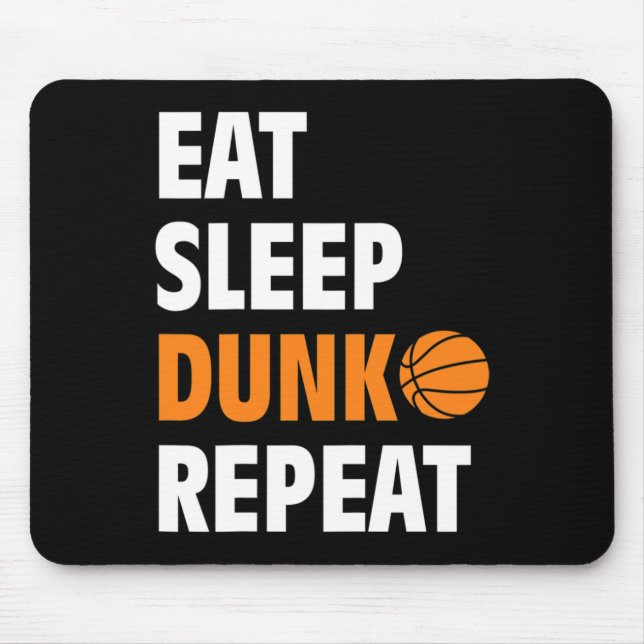 Mousepad Come Sleep Dunk Repete Bball de Basquete Divertido (Frente)