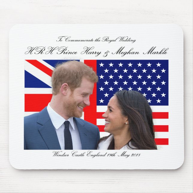 Mousepad Comemorar o Casamento Real Harry e Meghan (Frente)