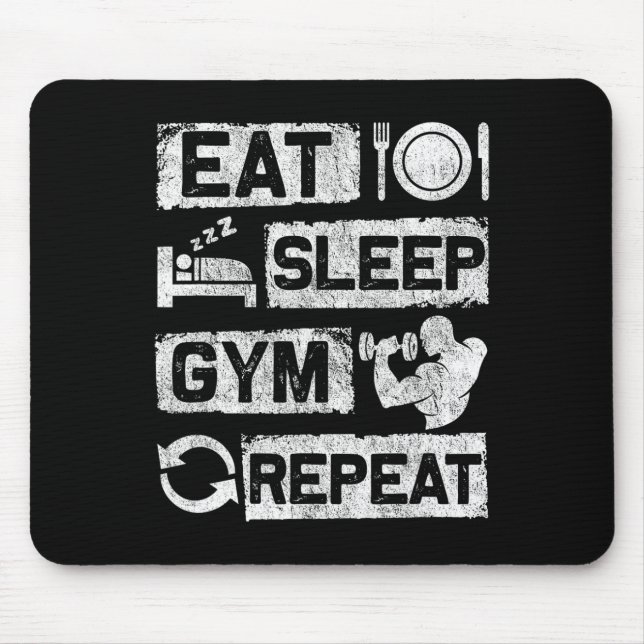 Mousepad Comer Dormir Academia Repetir Roupas Divertidas Es (Frente)