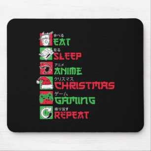 Mousepad Comer Dormir Anime Jogos Natal Pijama X-mas Holi