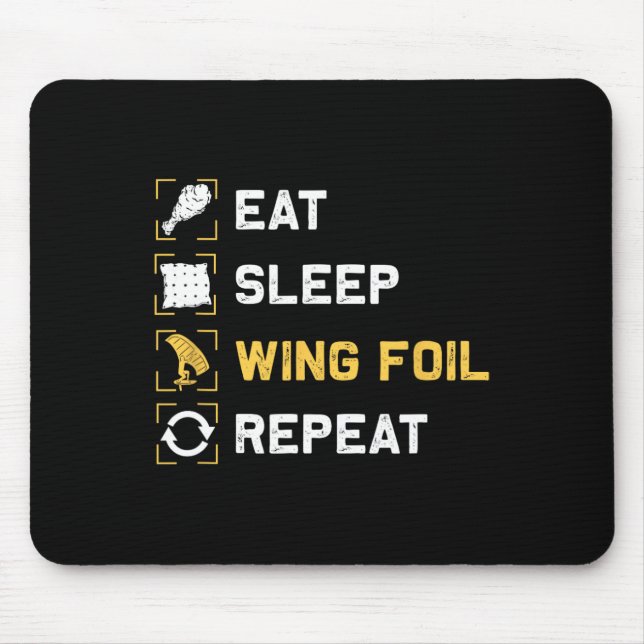 Mousepad Comer Dormir Asa Foil Repetir Divertido Asa Surfin (Frente)