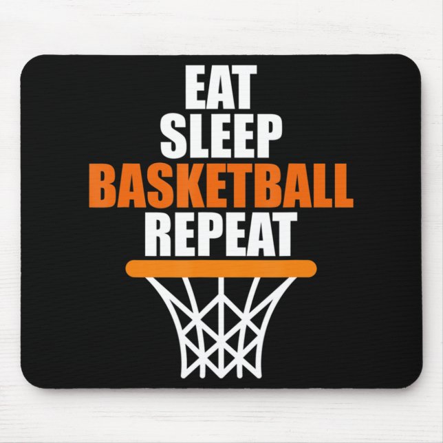 Mousepad Comer. Dormir. Basquete. Repetir. T para basquete (Frente)