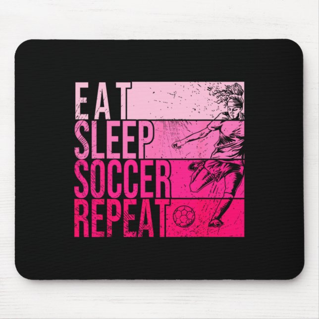 Mousepad Comer Dormir Futebol Repetir Divertido Jogador De  (Frente)