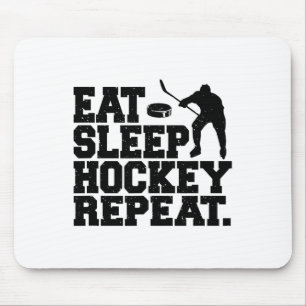 Mousepad Comer Dormir Hockey Repetir - Hockey Divertido