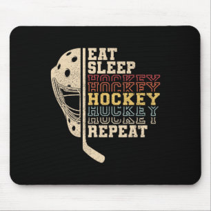 Mousepad Comer Dormir Hockey Repetir Homens Meninos Criança