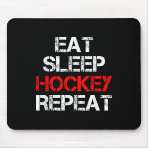 Mousepad Comer Dormir Hóquei Repetir Campo de Gelo Patinaçã
