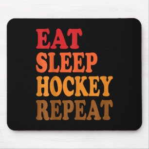 Mousepad Comer Dormir Hóquei Repetir Campo de Gelo Patinaçã