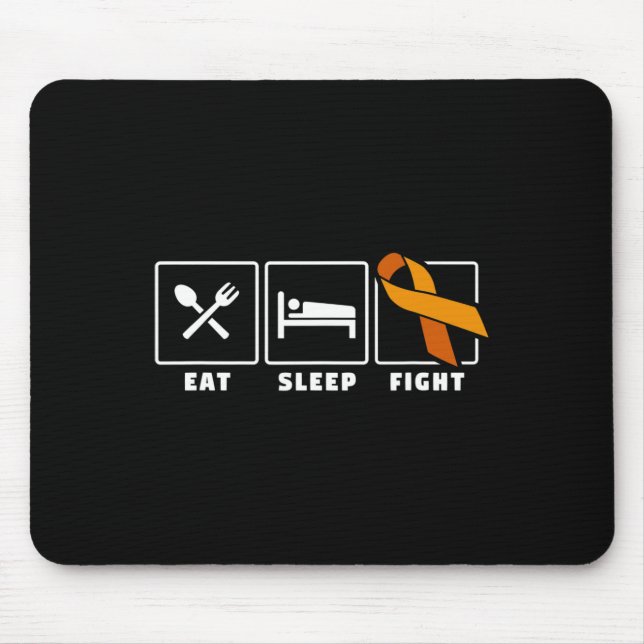 Mousepad Comer Dormir Lutar Leucemia Câncer no Sangue Consc (Frente)