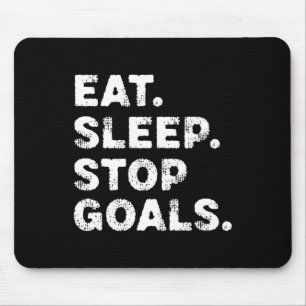 Mousepad Comer Dormir Parar Metas Futebol Engraçado Hóquei