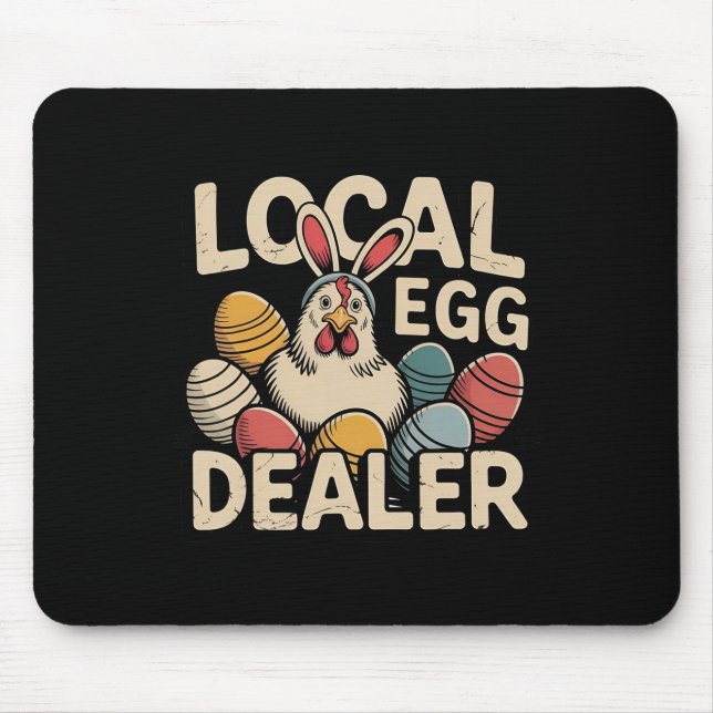 Mousepad Comerciante de Ovos Local Frango Retro Camisa Engr (Frente)