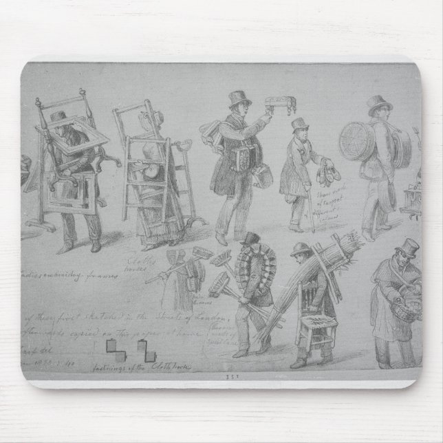 Mousepad Comerciantes da rua de Londres, 1830-40 (Frente)
