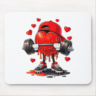 Mousepad Cômica Coração Academia Levantamento de Peso Trein