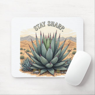 Mousepad Cômico Inspirador Mantenha-se Afiado Suculento Esc