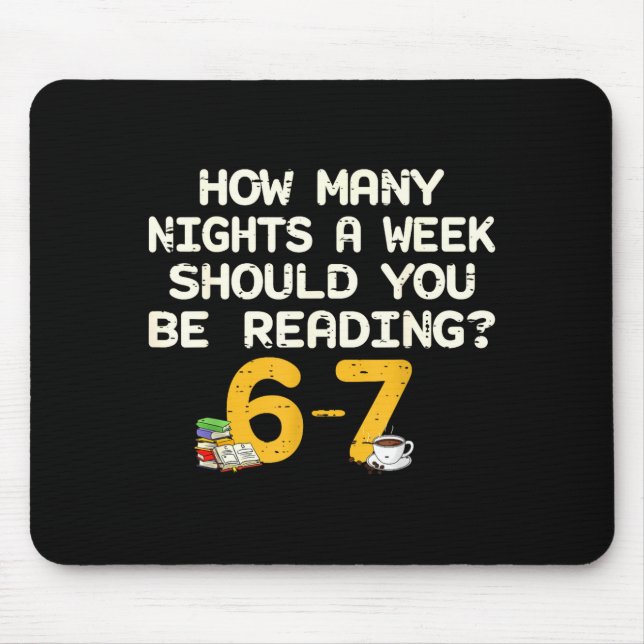 Mousepad Cômico Seis Sete 67 Livro de Meme Amante da Leitur (Frente)